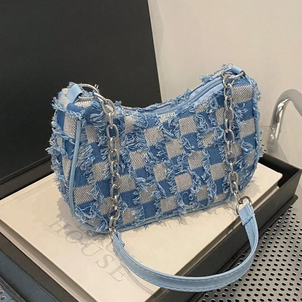 Blue Boho Women's Decorative Buckle Detailing